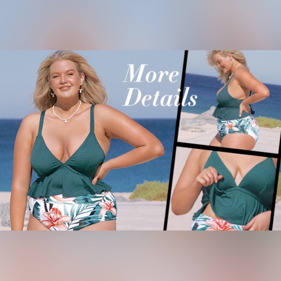 V-Neck Ruffle Hem Bikini Top - Picture 5 of 10